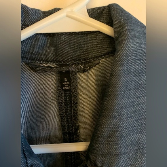 Denim belted jacket mid length - Picture 3 of 6